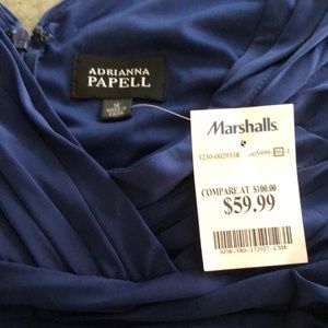 Dark blue cocktail dress.